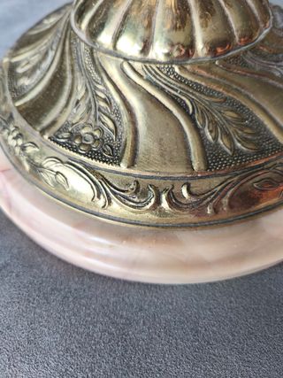 Pie de lámpara antiguo bronce y mármol
