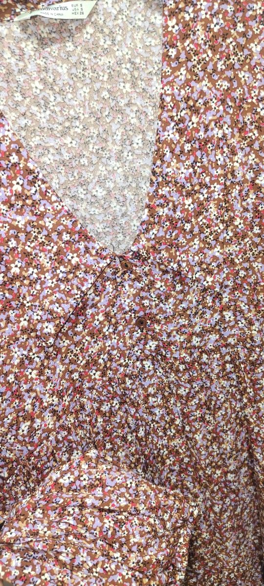 Vestido camisero flores Stradivarius Talla S