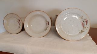 Vajilla rustica  cerámica diseño espigas