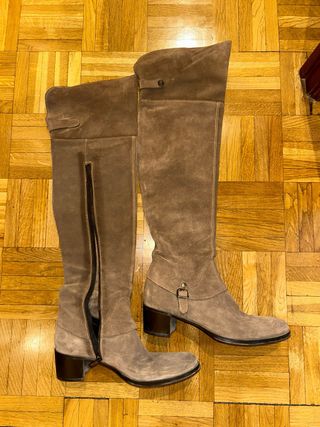 Botas altas de ante para mujer