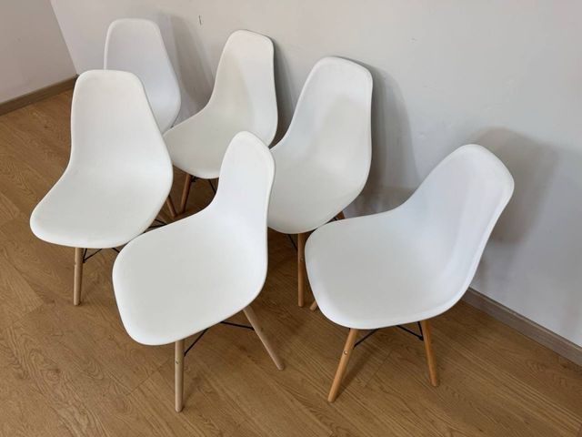 Pack 6 Sillas Nórdicas Plástico Blanco