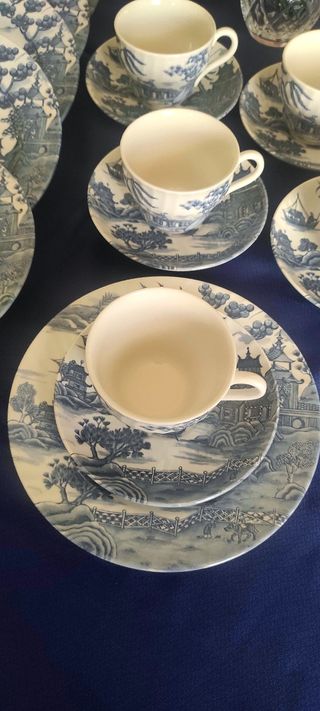 JUEGO MERIENDA BARRATS, "WILLOW" PORCELANA INGLESA