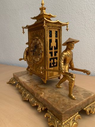 Reloj de sobremesa bronce y mármol