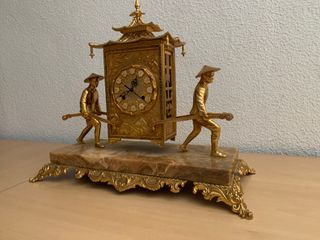 Reloj de sobremesa bronce y mármol