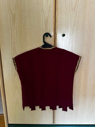 Traje medieval burdeos con bordado