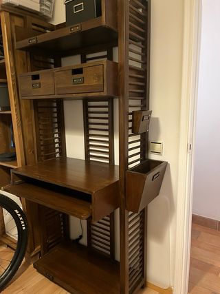 Escritorio- estantería Banak Madera Teka