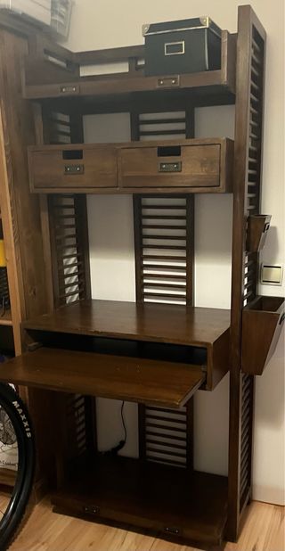 Escritorio- estantería Banak Madera Teka