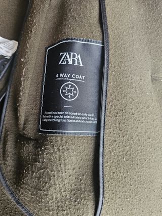 Abrigo largo Zara verde oliva