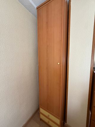 Armario 1 puerta y 2 cajones madera