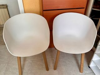 2 Sillas Nórdicas Madera y Plástico