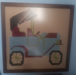 Cuadros Punto de Cruz Coches Antiguos