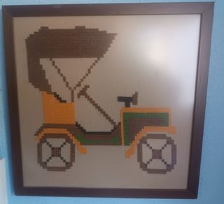 Cuadros Punto de Cruz Coches Antiguos