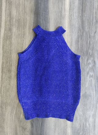 Top OKEYSI azul y plateado