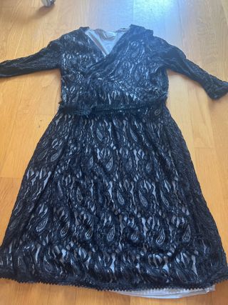 Vestido de encaje negro invierno premamá