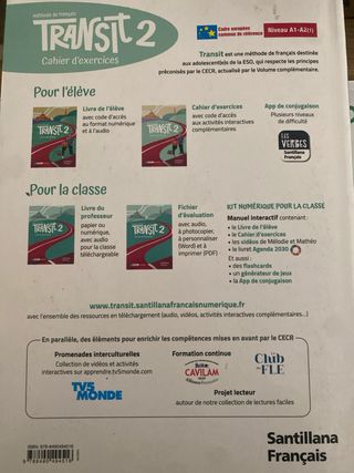 TRANSIT 2 PACK CAHIER D'EXERCICES