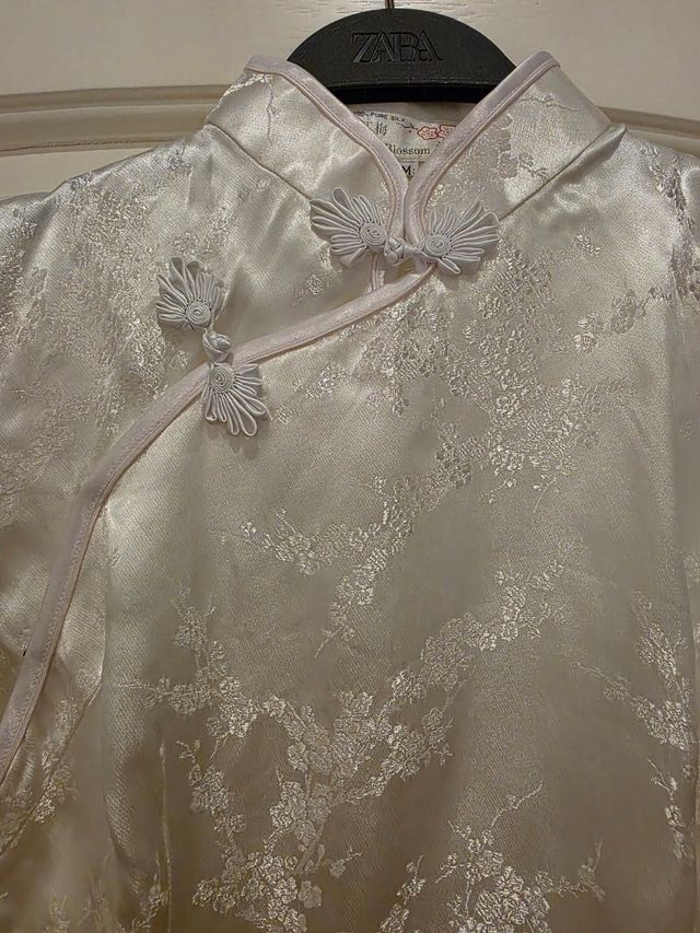 Abito cinese seta bianco M