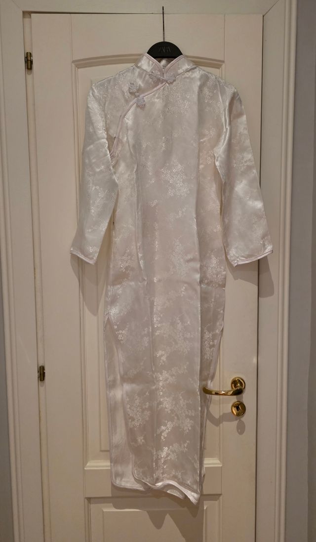 Abito cinese seta bianco M