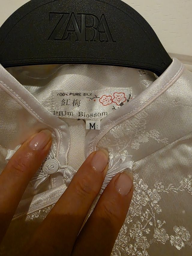 Abito cinese seta bianco M