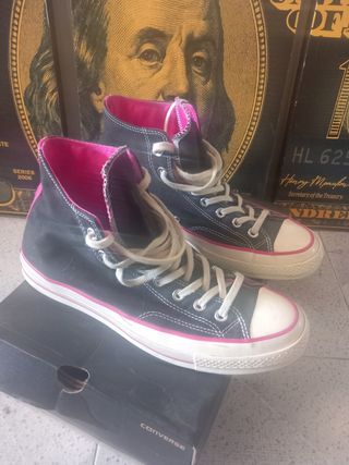 Converse All Star altas azul y rosa talla 42