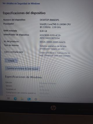 Portátil HP i5 
8 ram 
240 SSD nuevo 
Muy rapido