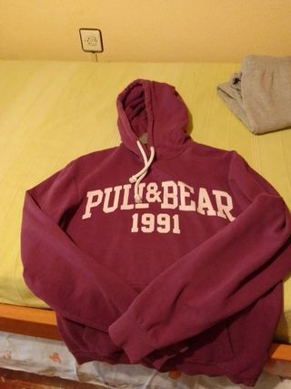 Sudadera Pull&Bear Morada con Capucha talla 42 