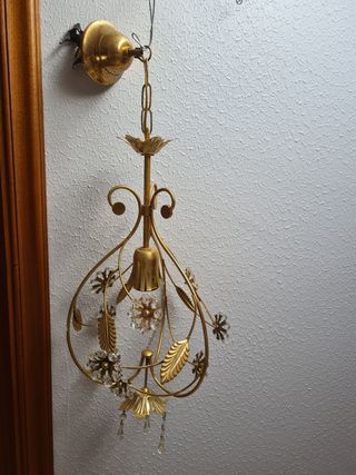 Lampadario oro con cristalli