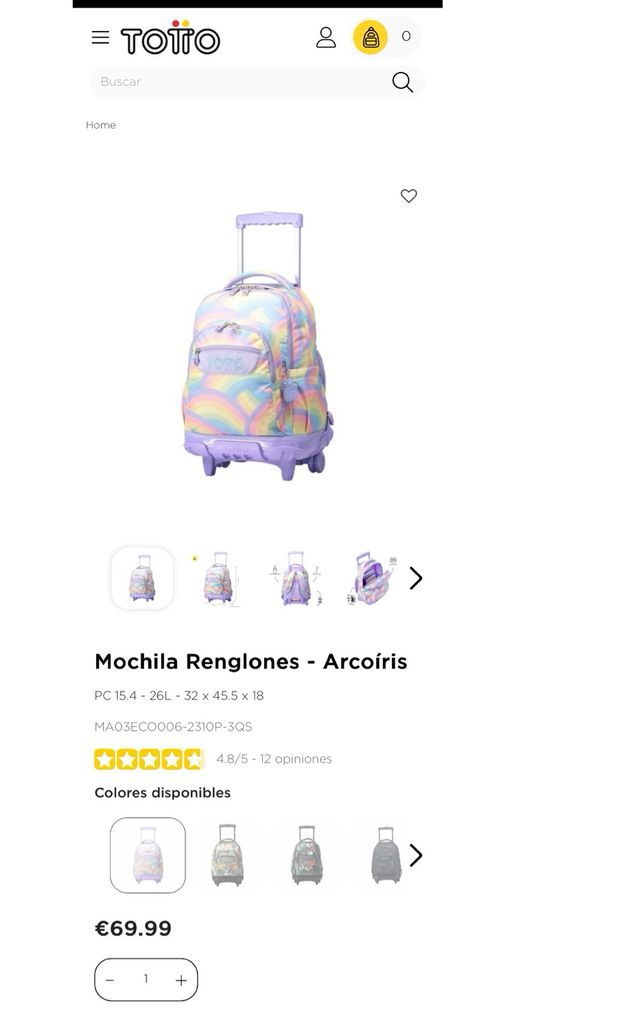 Mochila escolar Totto