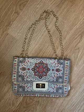 Bolso Diseño Dorado y Multicolor