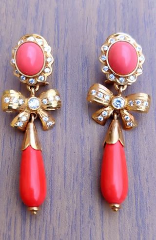 Pendientes Coral Oro 18K