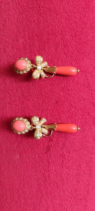 Pendientes Coral Oro 18K
