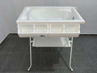 Bañera bebé con cambiador beige estrellas