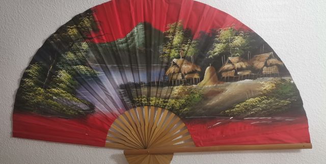 ABANICO GIGANTE PINTADO A MANO D Roses  no envío 