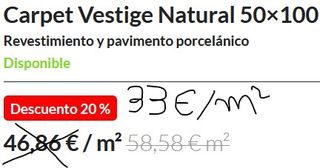Porcelánico 50x100 (Lote de 7,5 m2) CARPET VESTIGE