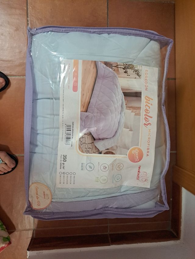 Edredón bicolor microfibra cama 150