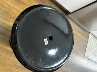 Macetero Cerámica Columna Vintage Negro/Rojo