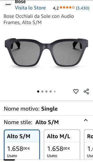 Occhiali da sole Bose Alto Bluetooth + Lenti HD 