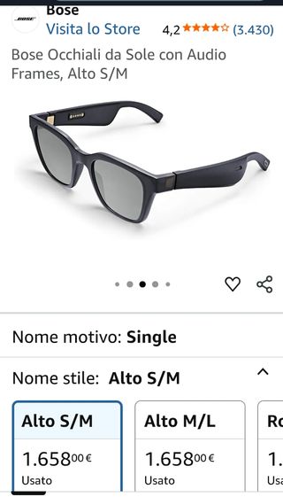 Occhiali da sole Bose Alto Bluetooth + Lenti HD 