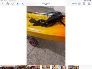 Kayak de travesía de fibra+asiento+carro+pala
