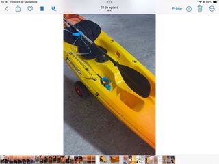 Kayak de travesía de fibra+asiento+carro+pala