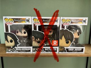 Funko Pop! Attack on Titan Mikasa, Levi, Eren
