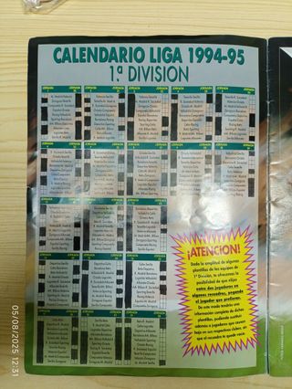 Álbum Completo Cromos Liga Fútbol 94/95