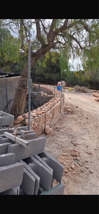 Muro de piedra natural