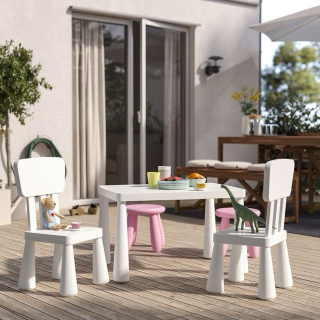 Mesa infantil MAMMUT IKEA blanco 77x55