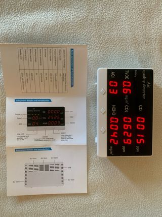 Detector calidad aire TVOC CO2 HCHO CO