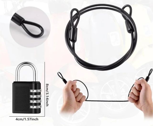 Candado de Combinación y Cable Antirrobo