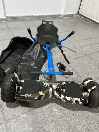 Hoverboard con Silla Azul y Bolsa