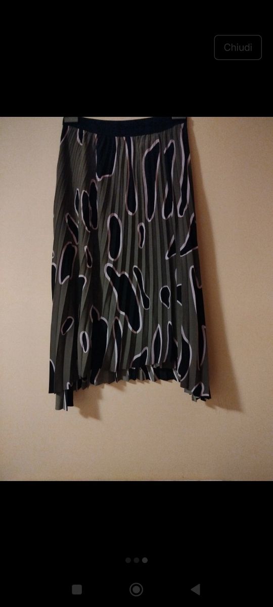 Gonna lunga plissettata fantasia