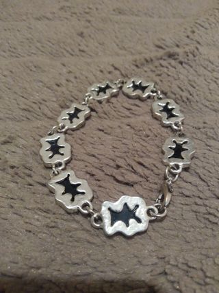 Pulsera Ositos Negro y Plata