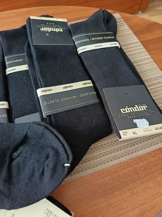 Lote 6 pares calcetines Cóndor negro hombre XL