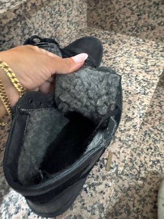 Zapatos negros de ante y piel